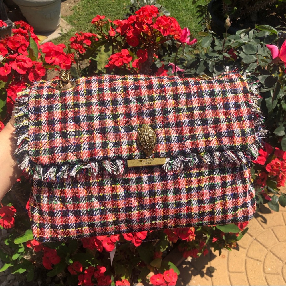 Kurt Geiger Tweed Plaid Bag